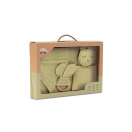 SET DOUDOU + BANDANA + Bijtring - MOD. OSO - OLIJFGROEN
