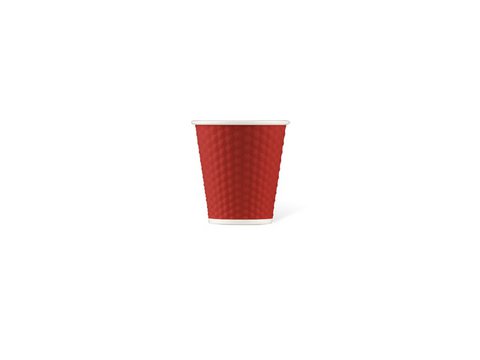 Porcelain cup LAP 180ml with silicon. grip honeycomb Red Glossy