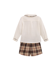 Baby boy plaid shirt and shorts set P151-11608174