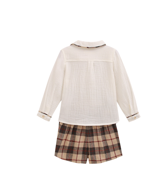 Baby boy plaid shirt and shorts set P151-11608174