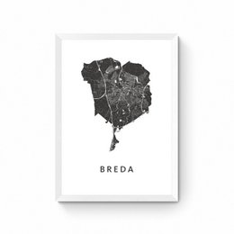 Plakat z mapą miasta Breda
