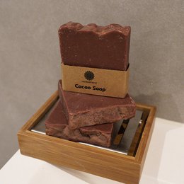 Badhandschoen van geitenhaar met cacaozeep