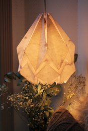 Papierowa lampa wisząca Origami - Zimowy wzór - rozmiar M