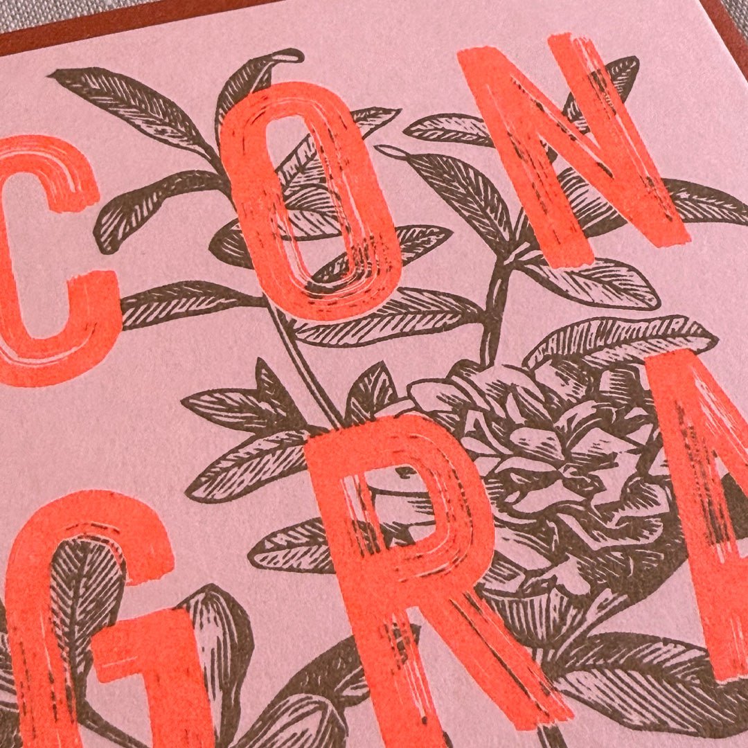 Card with envelope / Typo / Congrats / Premium Gmund paper