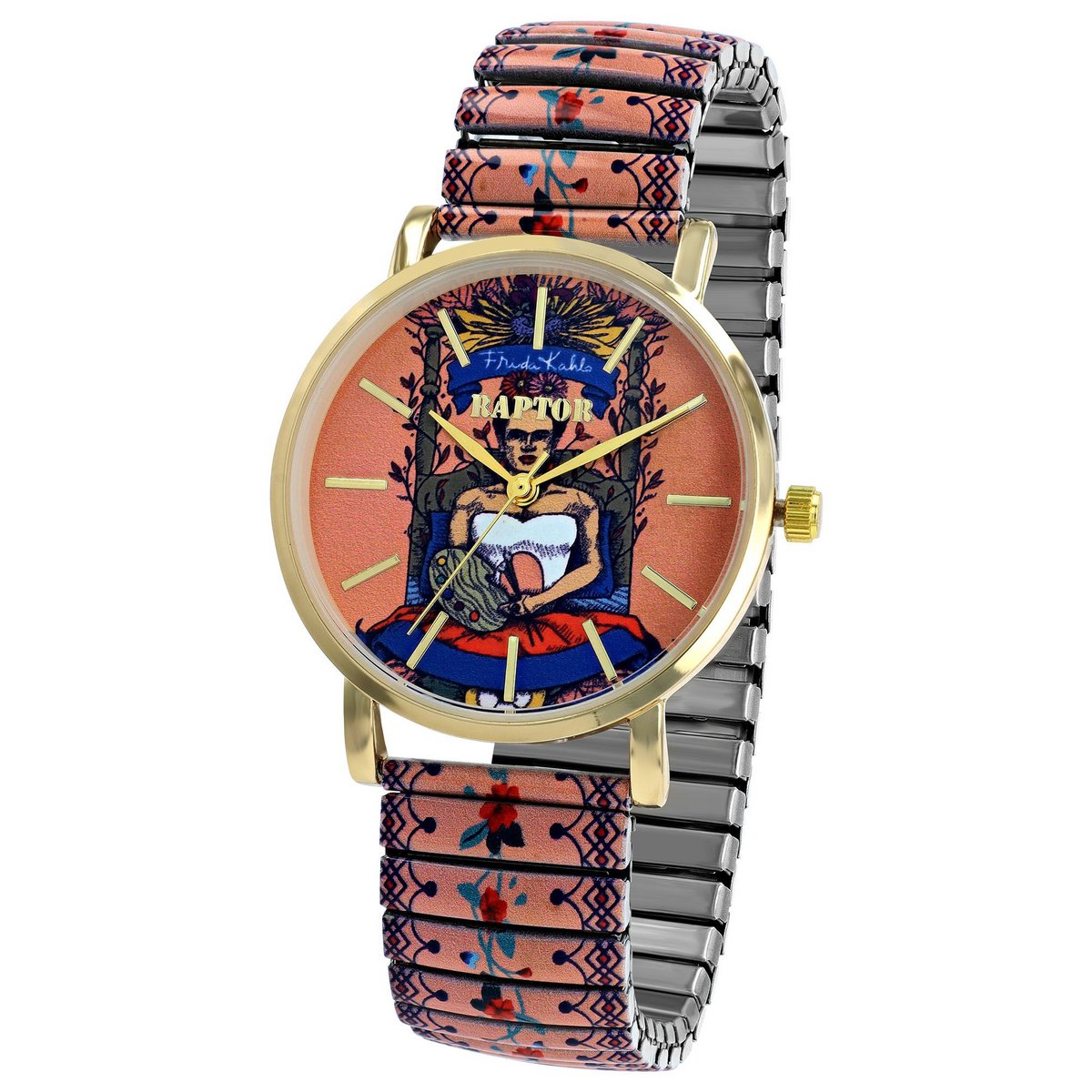 Raptor damespolshorloge "Frida Kahlo Edition" met trekkoord
