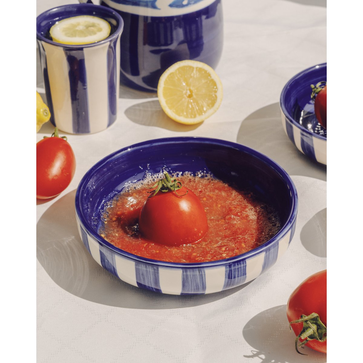 Ceramic Garlic Grater Plate - Blue and white - Large Costa Azul