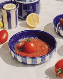 Ceramic Garlic Grater Plate - Blue and white - Large Costa Azul
