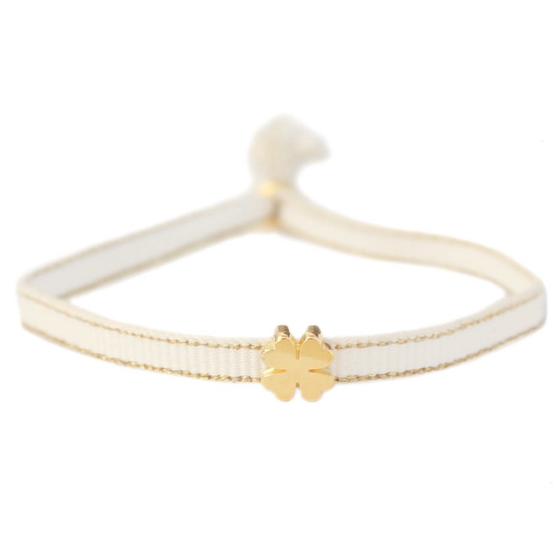 Bracelet tissé Clover blanc
