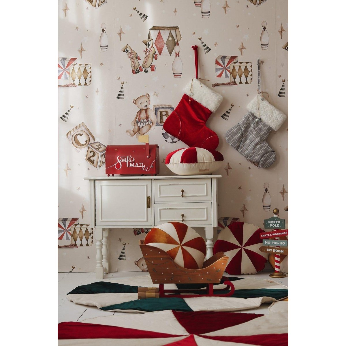 Calcetín familiar navideño “Red Candy”, regalo navideño