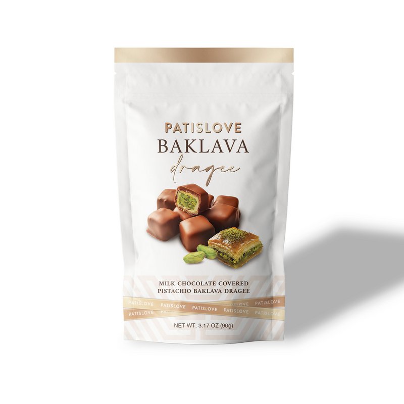 Baklava Dragee – Milk Chocolate Covered Pistachio Baklava Dragee