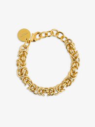 Gold-toned chain bracelet with a chunky, textured design.