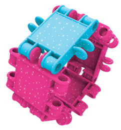 Clics building blocks– DURABLE TOYS made of RECYCLED PLASTIC (Made in Belgium)- Glitter building set 8 in 1