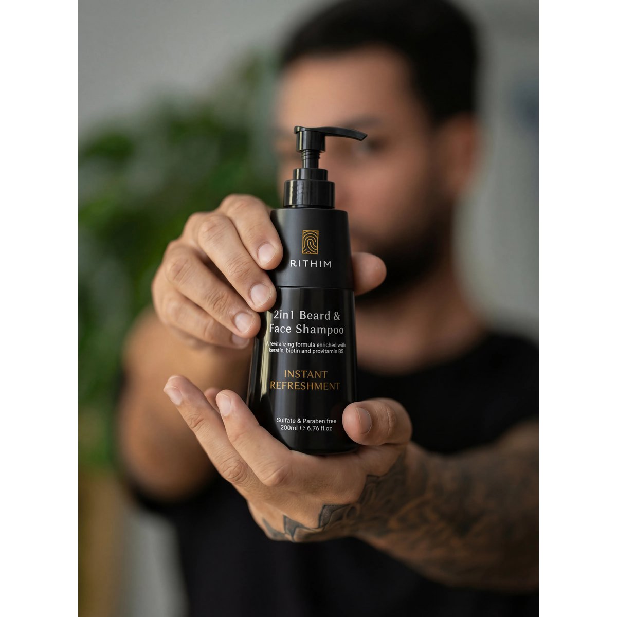 2in1 barba y champú facial 200 ml con biotina, queratina y provitamina B5