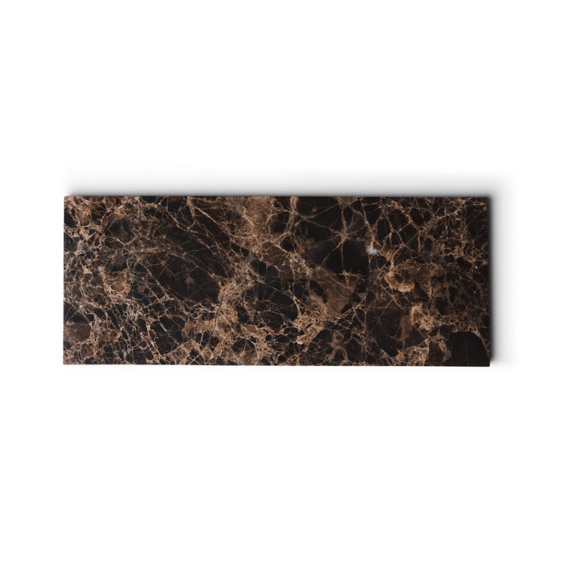 Marmorbakke rektangel S brun 10x25cm