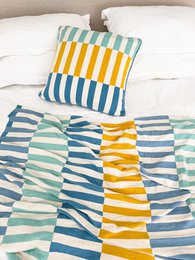Mojo Blue Jacquard Throw – Blødt børstet bomuld