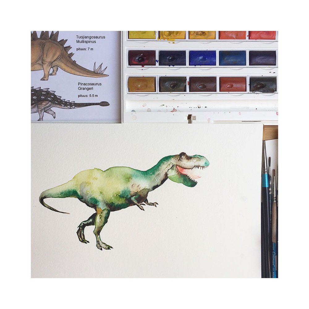 Carta da parati per bambini Dinosauri - Avorio
