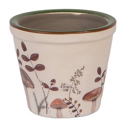 Bloempot Ø 8x7 cm Beige Keramiek Paddenstoelen