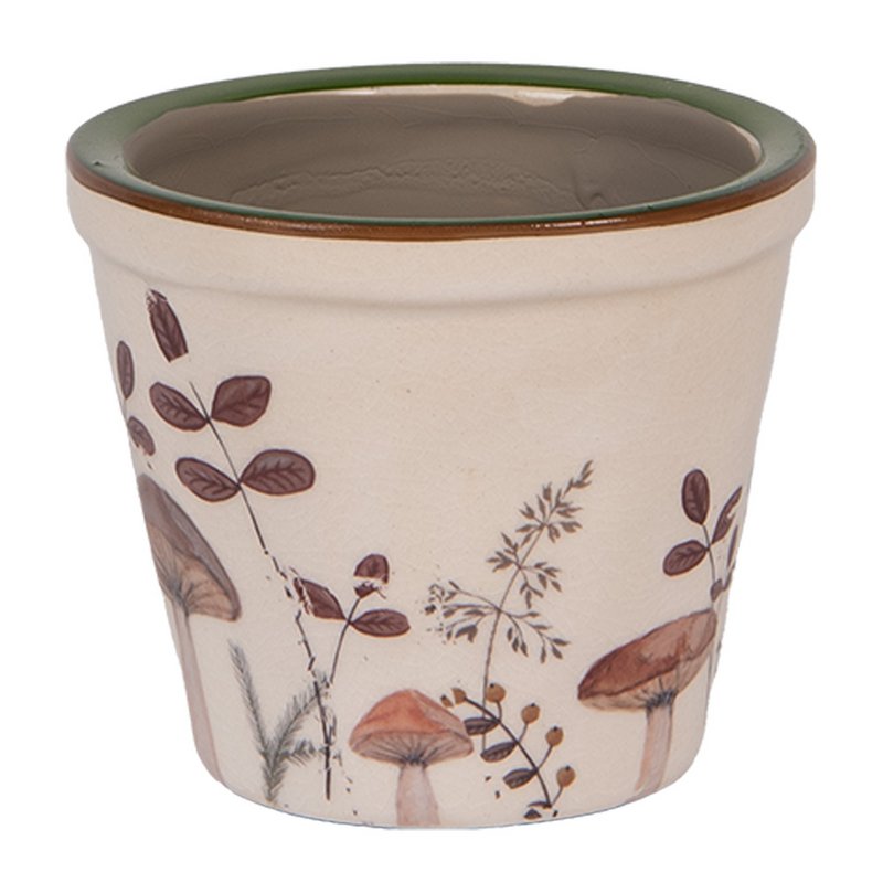 Bloempot Ø 8x7 cm Beige Keramiek Paddenstoelen