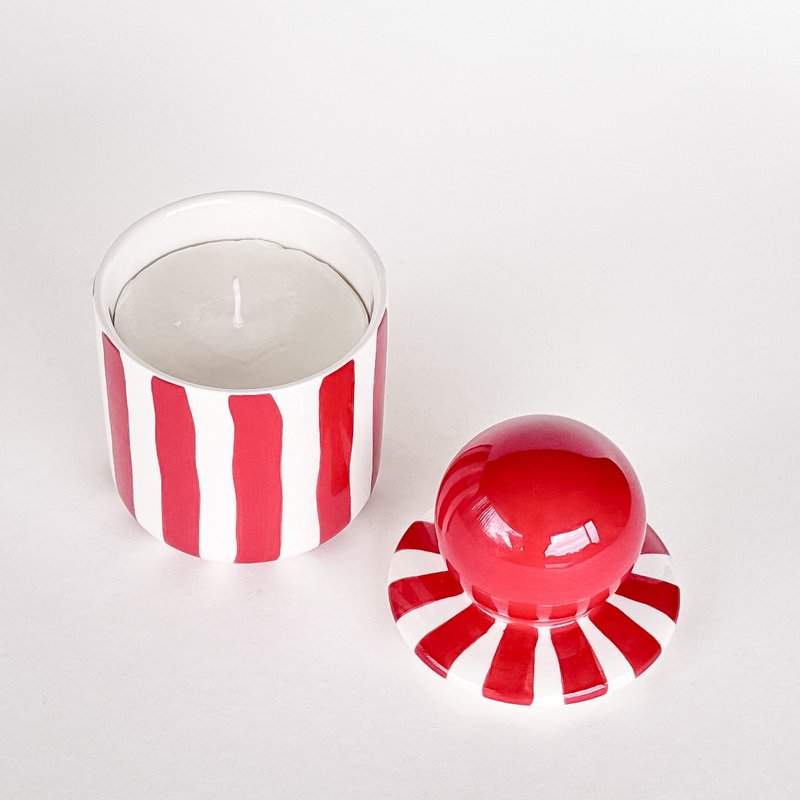 Vela con tapa Rayas – rojo tramonto