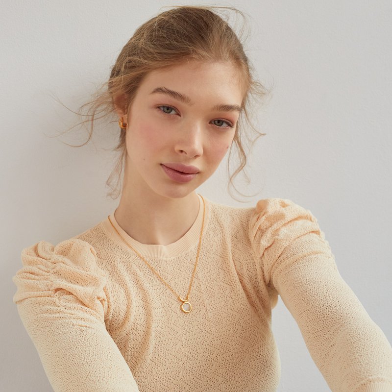 Necklace Tul with mountain crystal gold