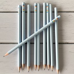 Pencil “School Child” – light blue with colorful inscription – school enrollment gift