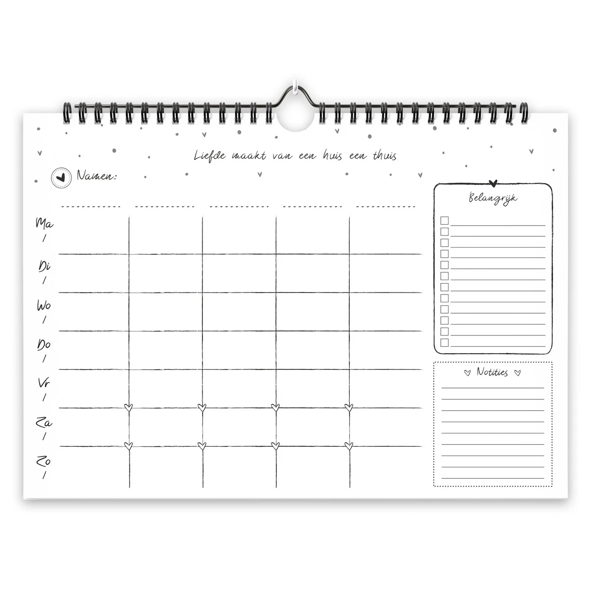Fyllbooks Familienplaner A4 – Dateless – Schwarz und Weiß