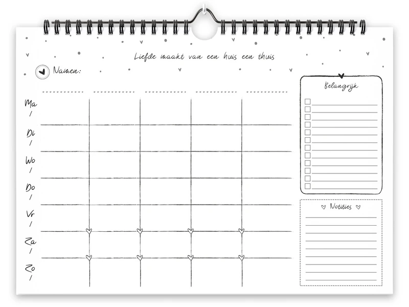 Fyllbooks Familienplaner A4 – Dateless – Schwarz und Weiß