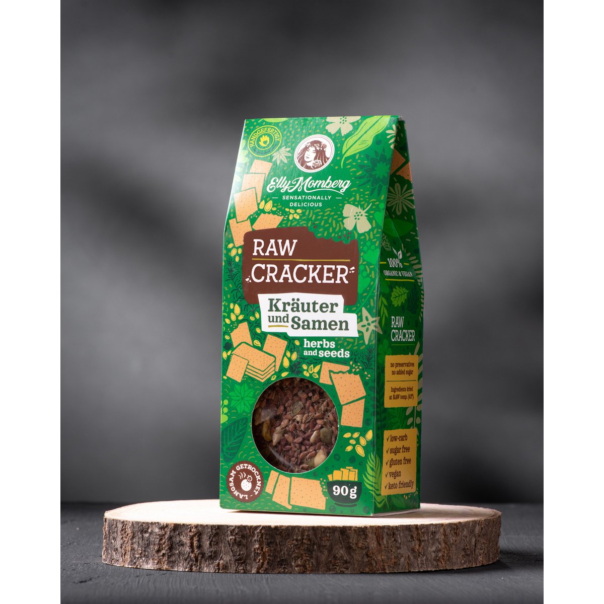 Lijnzaadcrackers met kruiden & zaden | Glutenvrij | 90g