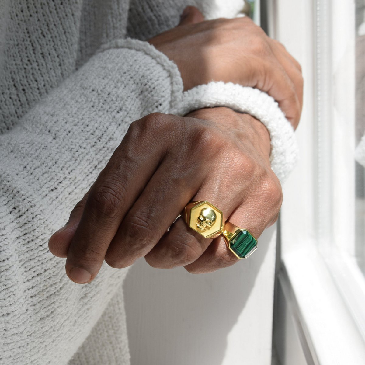 Ring SKULLE BAD BOY | 925 sølv | forgyldt