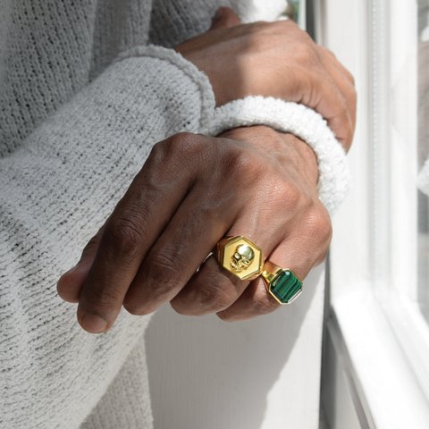 Ring TOTENKOPF BAD BOY | 925 Silber | vergoldet