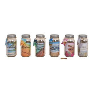 Money box mason jar made of glass transparent 6-fold, (W / H / D) 7x17x7cm