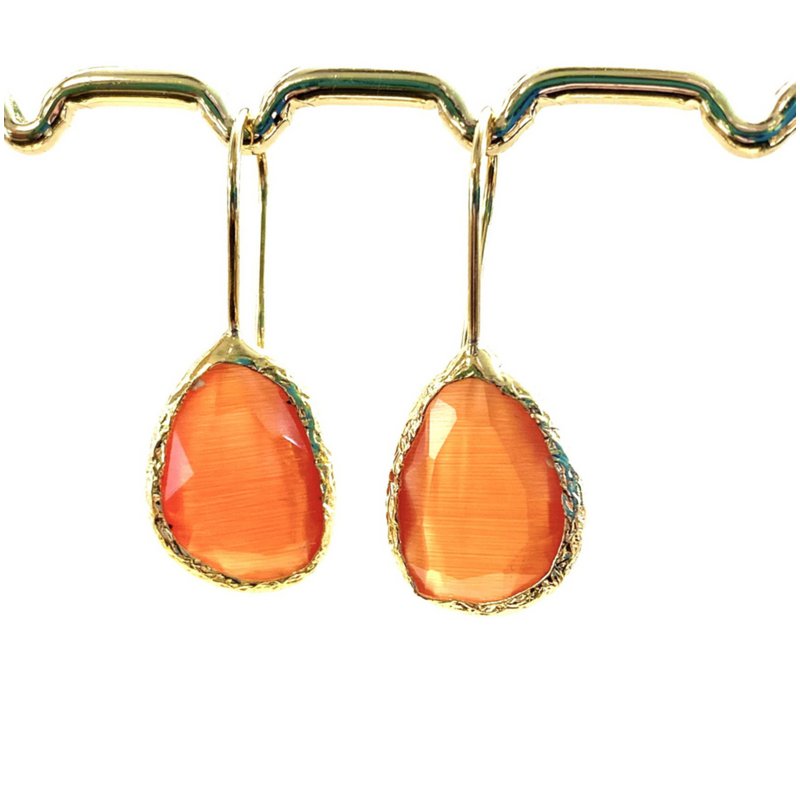Ohrringe cateye Stein orange