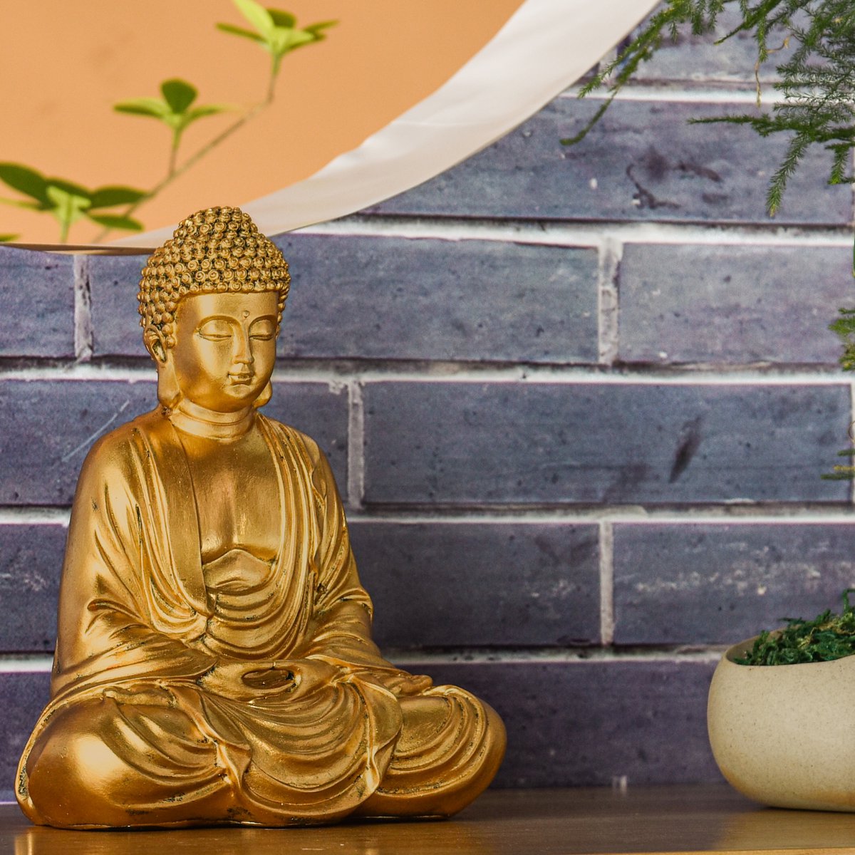 Estatua de Buda de Meditación Dorada - Estatuilla de Decoración Zen y Feng Shui - Lleva la Espiritualidad a tu Interior y un Ambiente Relajante - Estatua de la Suerte