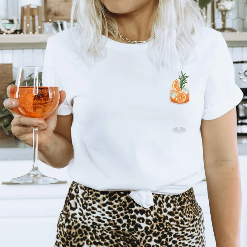 Camiseta Cocktail Spritz - ALGODÓN ORGÁNICO Camisa Sweet Aperol Regalo JGA