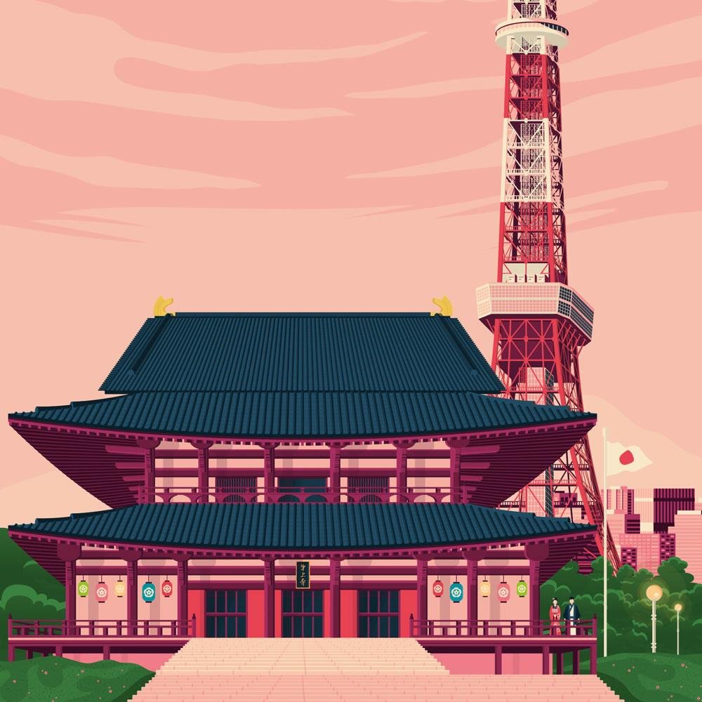 Affiche Tokyo Vintage | Poster Ville Tokyo Japon