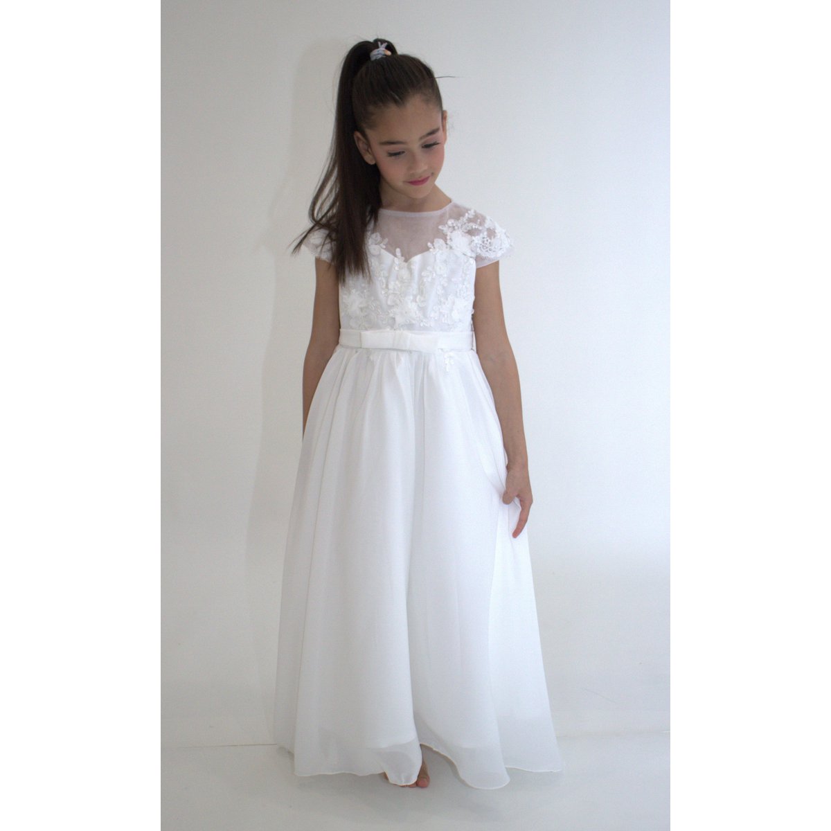 Ceremonial dress JEANNE - White - Size: 130 cm (7/8 years)