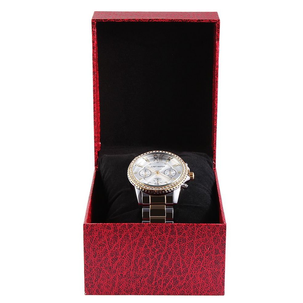 Watch folding box, cardboard, red, 7.5 cm x 9 cm x 11 cm