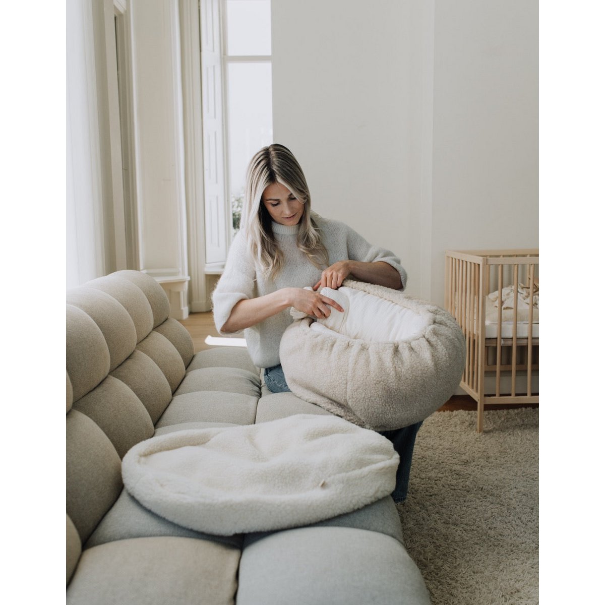 Feeding pillow cover 43x63 - Merino wool