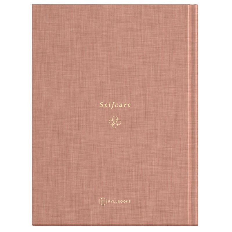 Fyllbooks Tagebuch für Selbstpflege – Leinenrosa mit Goldfolie