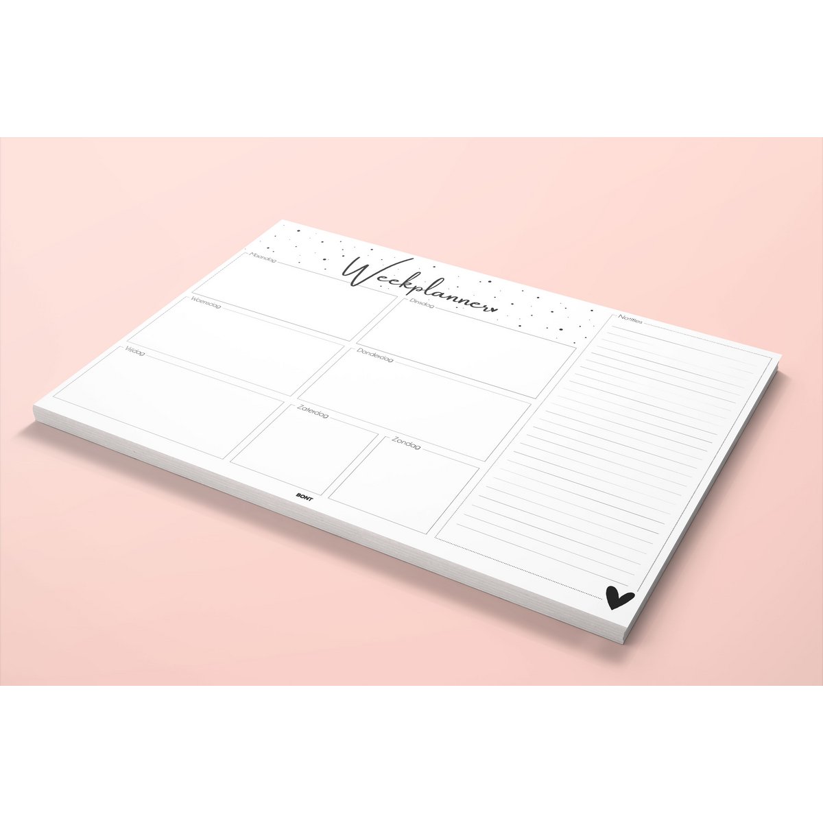 Weekplanner A4 - Planner - Dagplanner - Deskplanner - Familieplanner - Gezinsplanner - Planner Organizer - - Stippen - Afscheurbaar - 50 vel