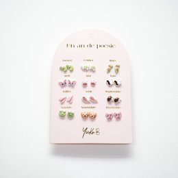 Box of 12 Steel Earrings — A Year of Jungle Poetry