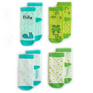 Milk&Moo Cacha Frog und Sangaloz 4-teiliges Babysocken-Set, 0–12 Monate