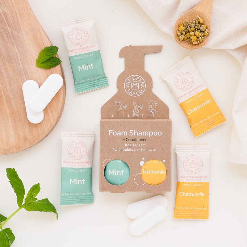 Navulset Shampoo Tablet - Munt en Kamille