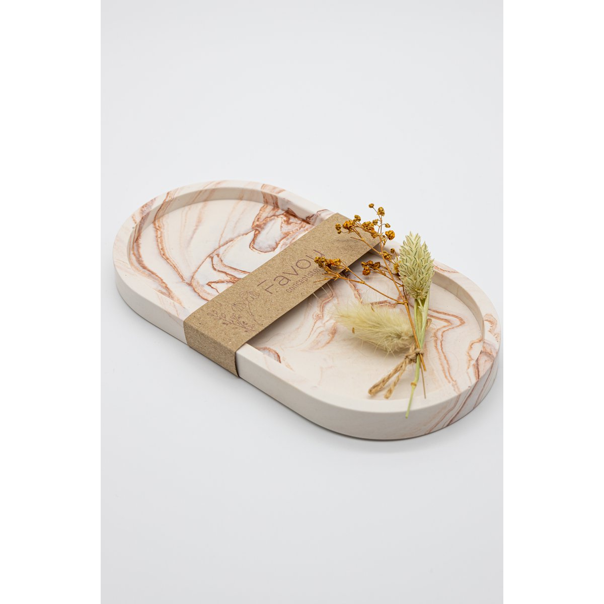 Plateau Oval Marmor Terra Earth – Tablett Untersetzer