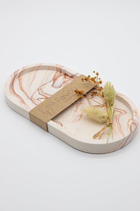 Plateau Oval Marmor Terra Earth – Tablett Untersetzer