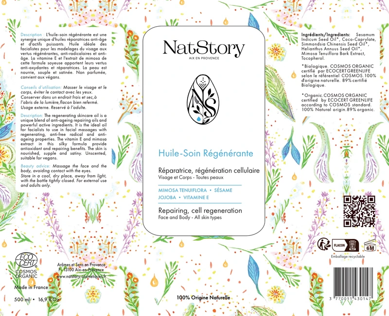PROFESSIONAL REGENERATING FACE AND BODY MASSAGE OIL 500ML