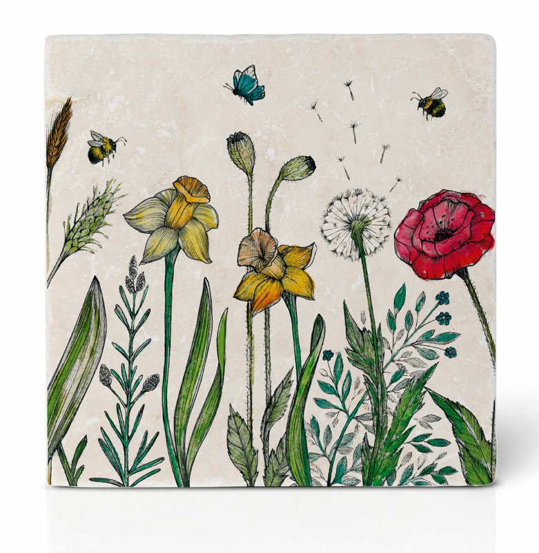 Fliesenuntersetzer – Blumenwiese