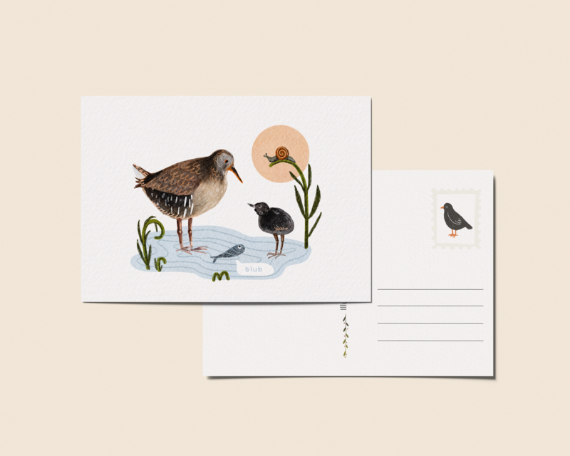 “Blub” – A6 Illustrated Card | 350gsm Tintoretto Gesso