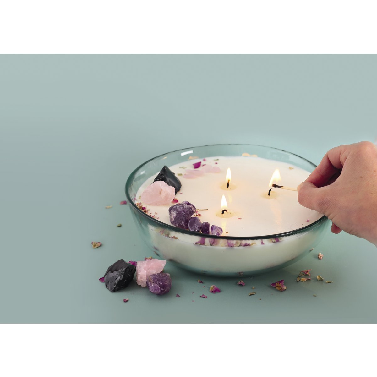DIY LITHOTHERAPY CANDLE SET