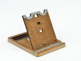 Krea-Wood ręcznie wykonany drewniany stojak na tablet wykonany z drewna brzozowego, kolor brązowy